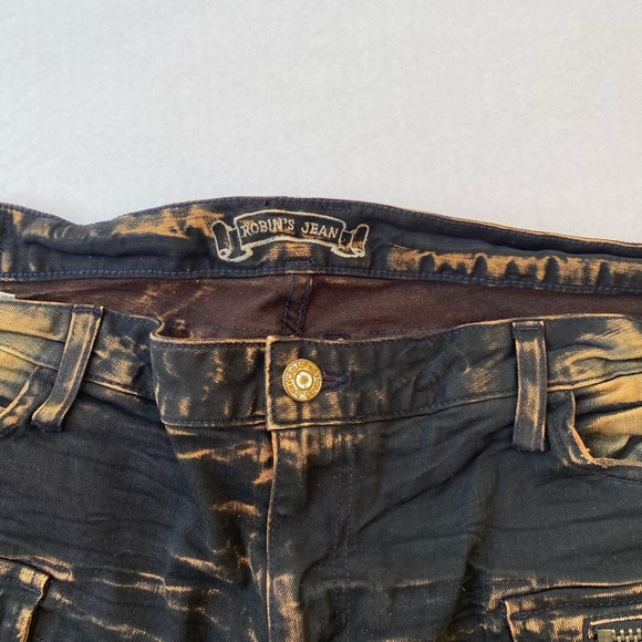 New ROBINS JEAN Slim Straight Biker Jeans SZ 42 - Picture 2 of 12
